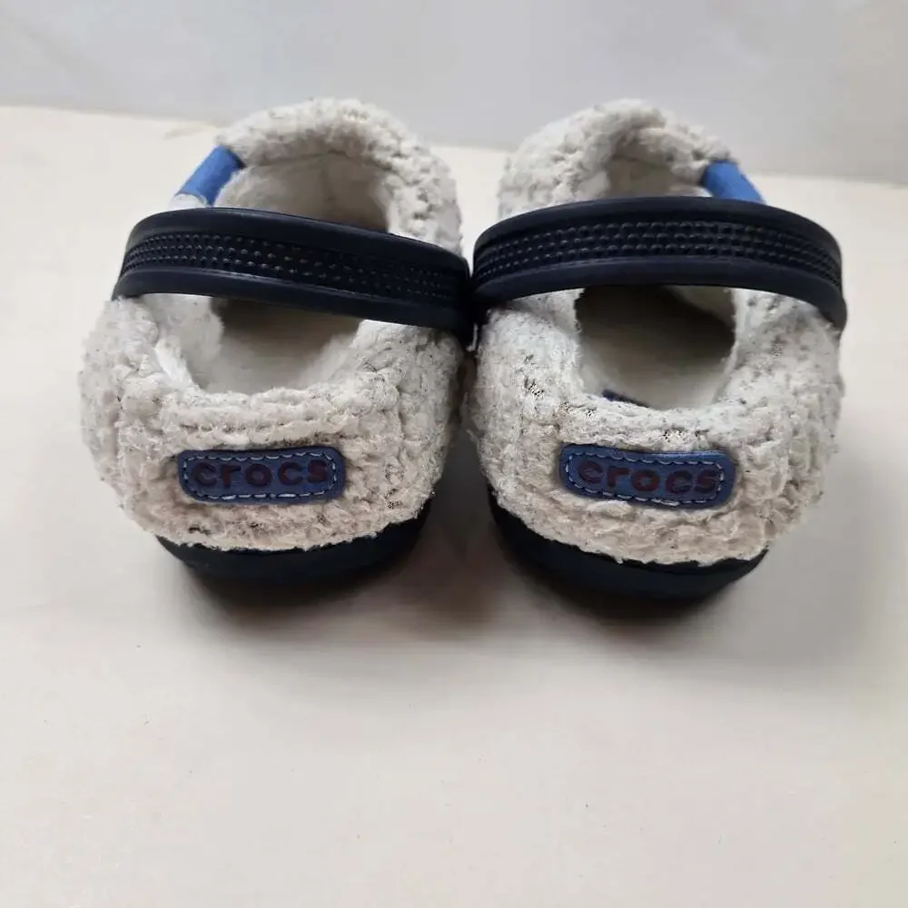 Crocs Fleece Lined Blitzen II Clogs Size C11 Little Kids Navy Blue Water Shoes